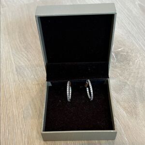 Nordstrom Silver Cubic Zirconia Hoop Earrings